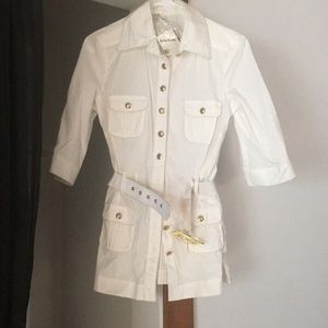 New with tags white and gold Bebe tunic